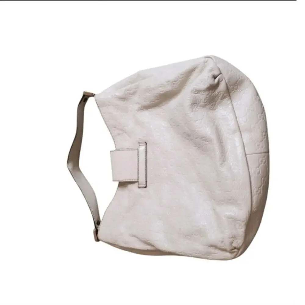 Gucci Guccissima Hobo Leather GG Monogram Off White Medium Bag